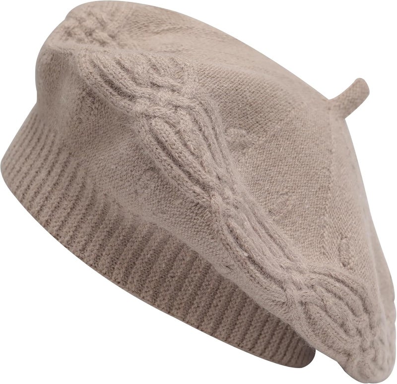 ZLYC French Beret hat, Reversible Solid Color Knit Warm Beret Cap for Womens Girls - Image 1